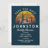 Rustieke familiereünie Save the Date Retro Sunset (Voorkant)