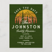 Rustieke familiereünie Save the Date Retro Sunset Briefkaart (Voorkant)