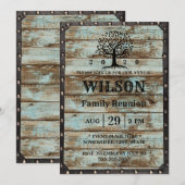 Rustieke familiereünie schuur houten familiestambo kaart (Voorkant / Achterkant)