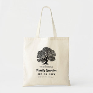 Rustieke familiestamboom slingerlichten reünie tote bag