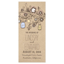 Rustieke fancy Bloemen Mason Jars Wedding Programm