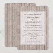 Rustieke Faux Bruin Hout Bruiloft Kaart (Voorkant / Achterkant)
