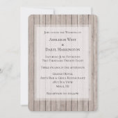 Rustieke Faux Bruin Hout Bruiloft Kaart (Voorkant)