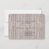 Rustieke Faux Bruin Hout Bruiloft RSVP Kaartje (Voorkant)
