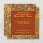 Rustieke FAUX Burlap & herfst bladeren bruiloft ui Kaart (Voorkant / Achterkant)