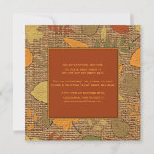Rustieke FAUX Burlap & herfst bladeren bruiloft ui Kaart (Achterkant)