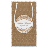 Rustieke Faux Burlap Lace bruiloft welkomsttas Klein Cadeauzakje (Achterkant)