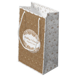 Rustieke Faux Burlap Lace bruiloft welkomsttas Klein Cadeauzakje