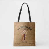 rustieke faux burlap maïs voer zak Sjabloon Tote Bag (Voorkant)