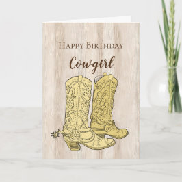 Rustieke Faux Cream White Wood Cowboy laarzen Verj Kaart