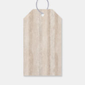 Rustieke Faux Cream Wit Houten Bruiloft Cadeaulabel (Achterkant)