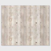 Rustieke Faux Cream Wit Houten Bruiloft Cadeaupapier (Vlak)