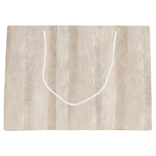 Rustieke Faux Cream Wit Houten Bruiloft Groot Cadeauzakje (Voorkant)