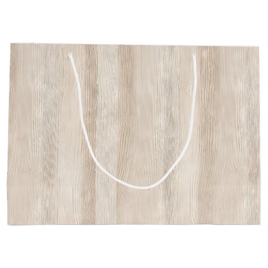 Rustieke Faux Cream Wit Houten Bruiloft Groot Cadeauzakje (Achterkant)