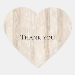 Rustieke Faux Cream Wit Houten Bruiloft Hart Sticker