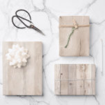 Rustieke Faux Cream Wit Houten Bruiloft Inpakpapier Vel<br><div class="desc">Rustieke Faux Cream Wit Houten Bruiloft</div>