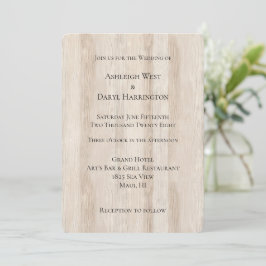 Rustieke Faux Cream Wit Houten Bruiloft Kaart