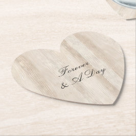Rustieke Faux Cream Wit Houten Bruiloft Kartonnen Onderzetters