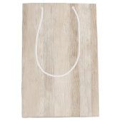 Rustieke Faux Cream Wit Houten Bruiloft Medium Cadeauzakje (Voorkant)