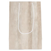 Rustieke Faux Cream Wit Houten Bruiloft Medium Cadeauzakje (Achterkant)