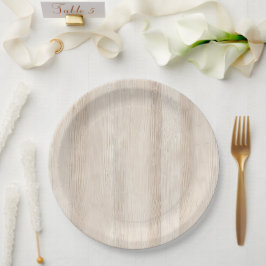 Rustieke Faux Cream Wit Houten Bruiloft Papieren Bordje