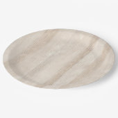 Rustieke Faux Cream Wit Houten Bruiloft Papieren Bordje (Gekanteld)