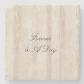 Rustieke Faux Cream Wit Houten Bruiloft Stenen Onderzetter (Voorkant)