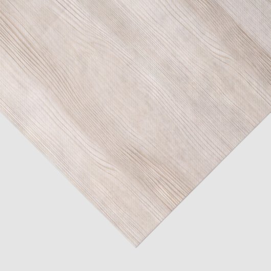 Rustieke Faux Cream Wit Houten Bruiloft Tissuepapier (Detail)