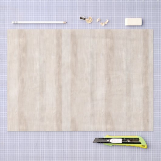 Rustieke Faux Cream Wit Houten Bruiloft Tissuepapier (Craft)