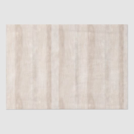 Rustieke Faux Cream Wit Houten Bruiloft Tissuepapier (Voorkant)