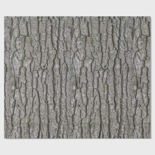 Rustieke Faux Dry Wood Grain Tree Bark Cadeaupapier (Vlak)