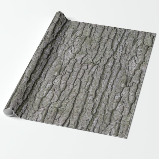 Rustieke Faux Dry Wood Grain Tree Bark Cadeaupapier (Uitgerold)