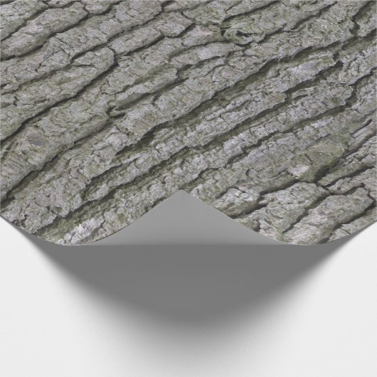 Rustieke Faux Dry Wood Grain Tree Bark Cadeaupapier (Hoek)