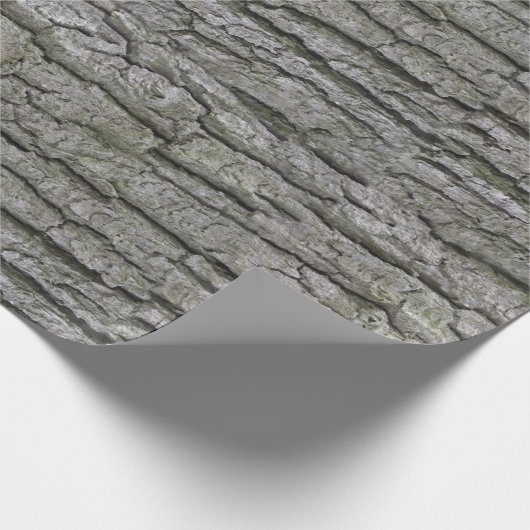 Rustieke Faux Dry Wood Grain Tree Bark Cadeaupapier (Hoek)