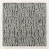 Rustieke Faux Dry Wood Grain Tree Bark Glazen Onderzetter (Voorkant)