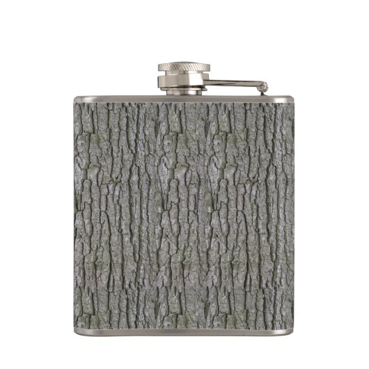 Rustieke Faux Dry Wood Grain Tree Bark Heupfles (Achterkant)