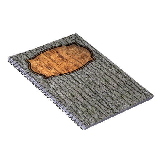 Rustieke Faux Dry Wood Grain Tree Bark Notitieboek (Rechterzijde)