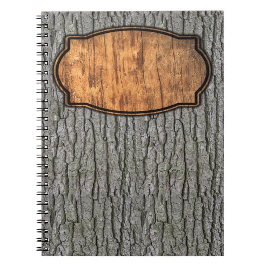 Rustieke Faux Dry Wood Grain Tree Bark Notitieboek (Voorkant)