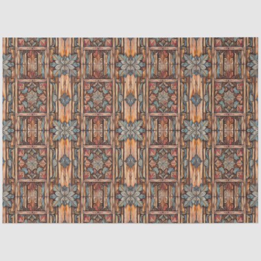 Rustieke Faux gesneden hout decoupage Tissuepapier (Voorkant)