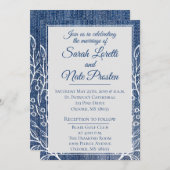 Rustieke Faux Jean met Laurel Wedding Kaart (Voorkant / Achterkant)