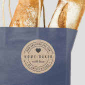 Rustieke Faux Kraft Bold Thuis gebakken Met Liefde Ronde Sticker