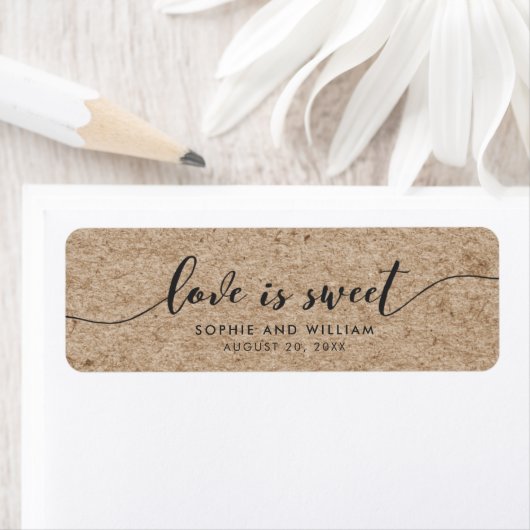 Rustieke Faux Kraft Liefde is zoete bruiloft gunst Etiket (Insitu)