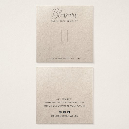 Rustieke Faux Kraft Papier Ring Display Kaart (Voorkant /achterkant)