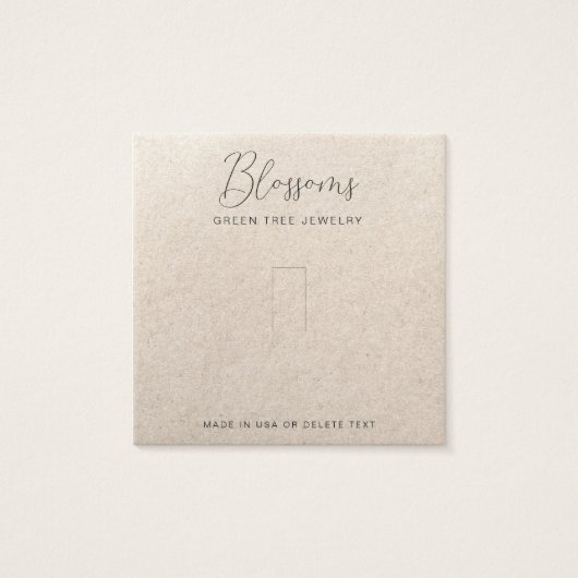 Rustieke Faux Kraft Papier Ring Display Kaart (Voorkant)