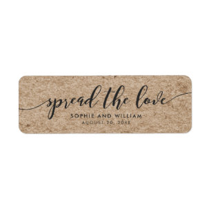 Rustieke Faux Kraft Verspreid het Love Wedding Lab Etiket