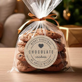 Rustieke Faux Kraft Zelfgemaakte Goederen Vrolijk  Ronde Sticker