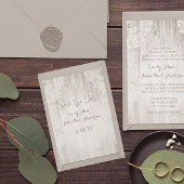 Rustieke Faux Lace Barn Hout Bruiloft Save the Dat Kaart