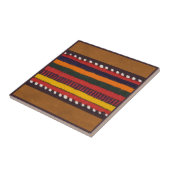 Rustieke Faux Leather Bold Etnische Strepen Wester Tegeltje (Zijkant)