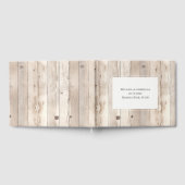 Rustieke Faux Wood Cream White Wedding Gastenboek (Volledig)
