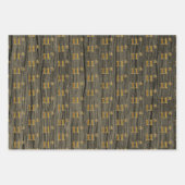 Rustieke Faux Wood Grain, Elegant Faux Gold "11th" Inpakpapier Vel (Voorkant)